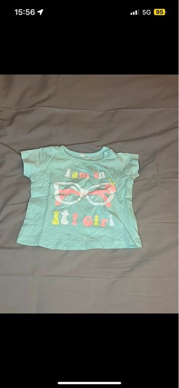 Tee shirt bleu/turquoise 3Mois fille