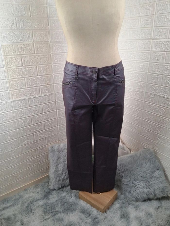 💜 Pantalon enduit prune Quattro Taille 50 💜 - photo numéro 2