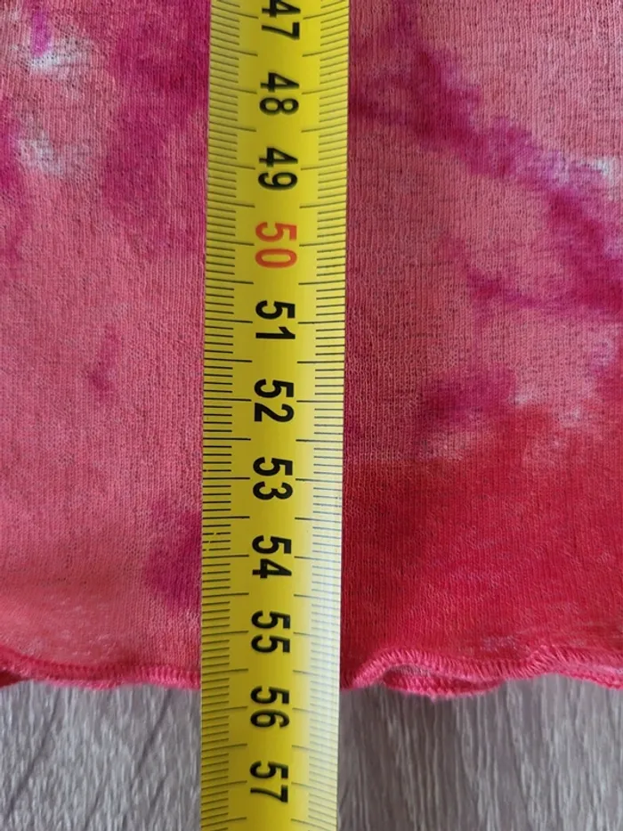Tshirt manches courtes orange corail à fleurs Taille 34 36 - photo numéro 11