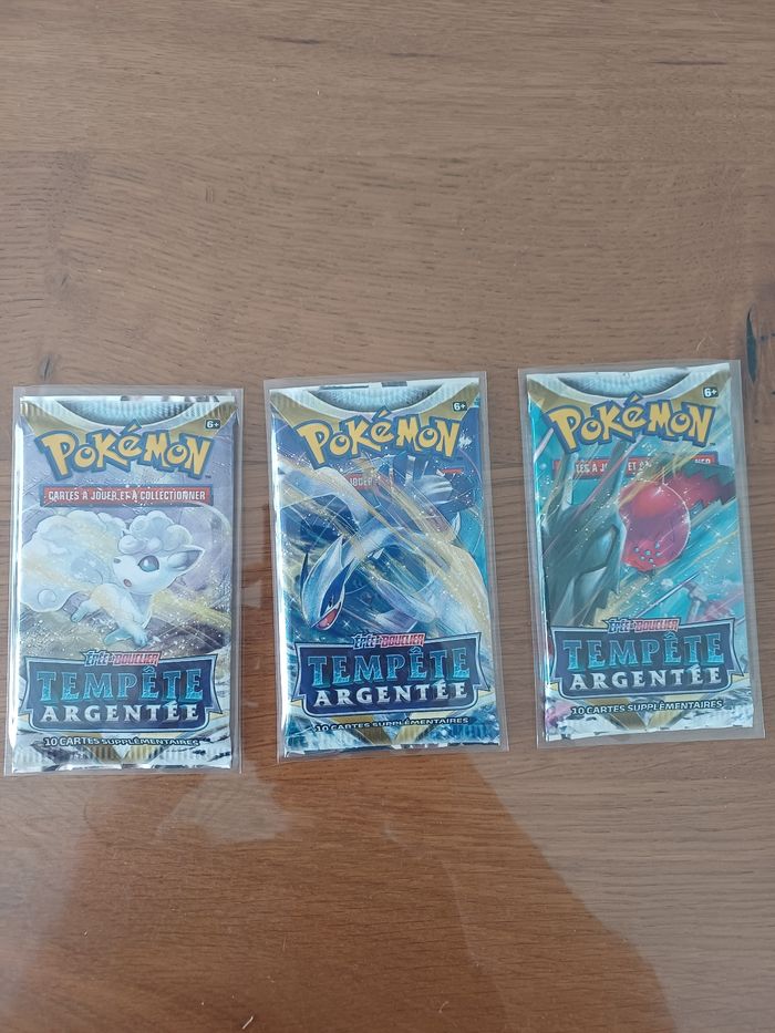 Lot de 3 boosters pokemon Tempête Argentée