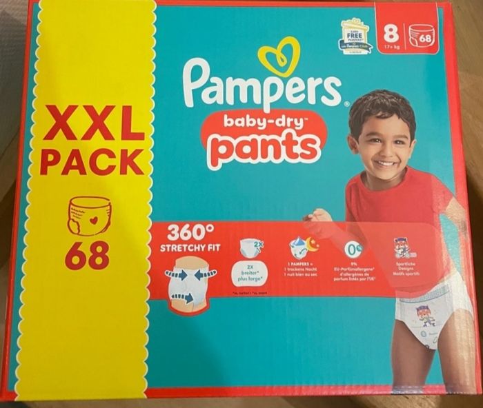 Pack 68 pants pampers Couches Culottes Bébés Protection Taille 8 neuf
