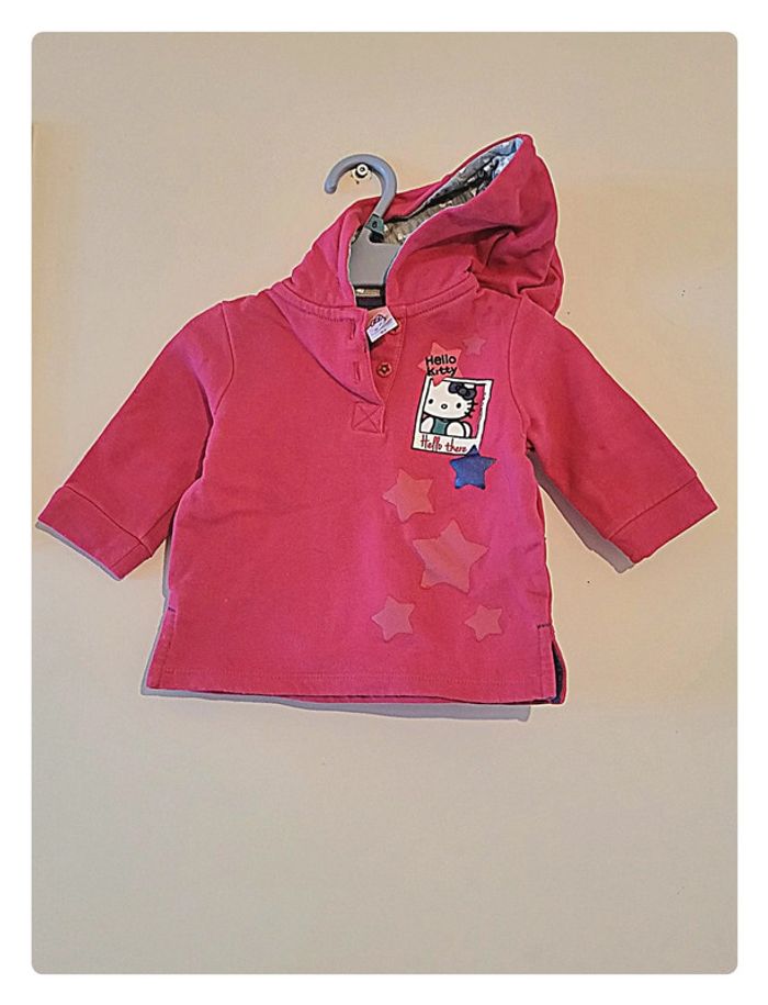 Pull hello kitty à capuche Taille 3 mois - photo numéro 2