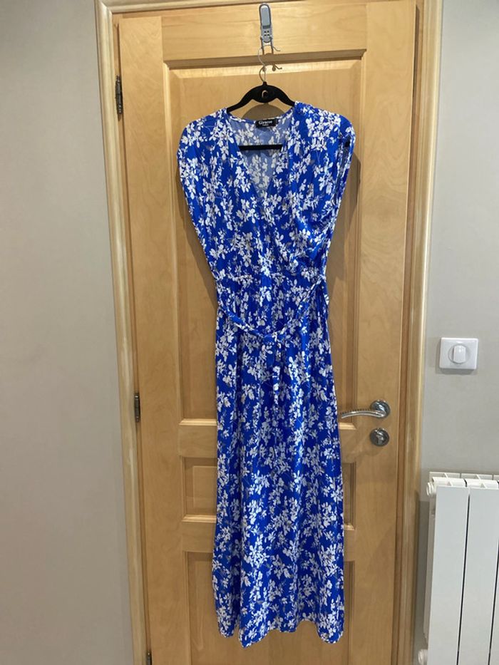 Robe longue d’été giracoo bleue et blanche