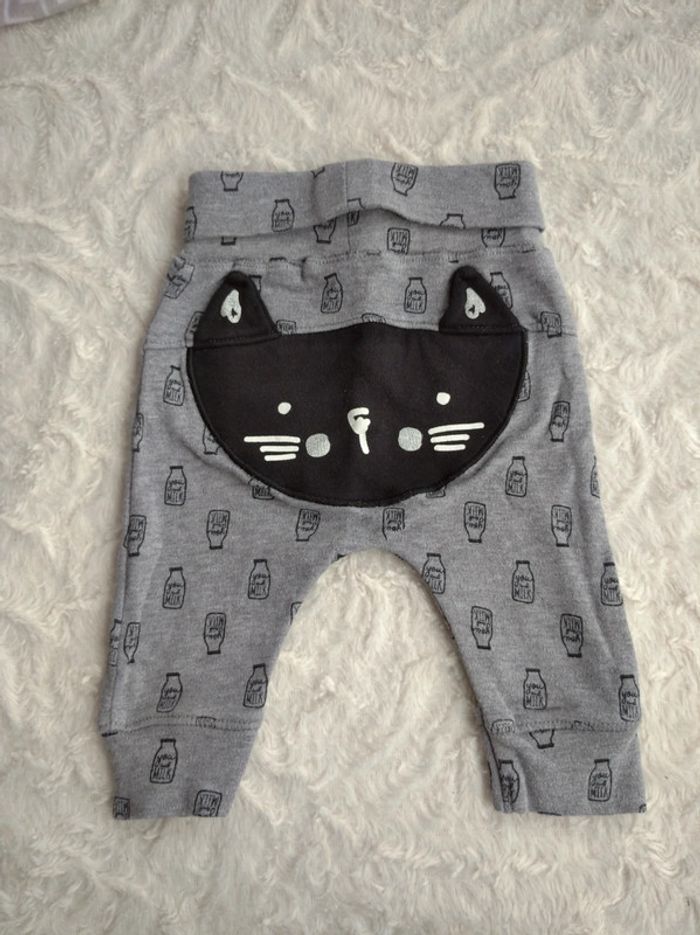Lot de 2 pantalons confortables sarouel Mixte 0/1 mois Chat Milk you lait Tex Baby 100% coton - photo numéro 10
