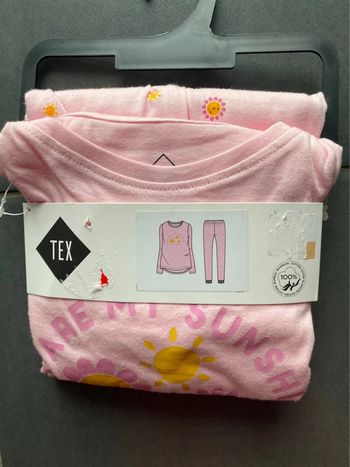 Pyjama coton 2 pièces tex 5-6 ans rose