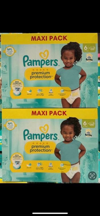 Lot de 2 cartons  de couches Pampers taille 6