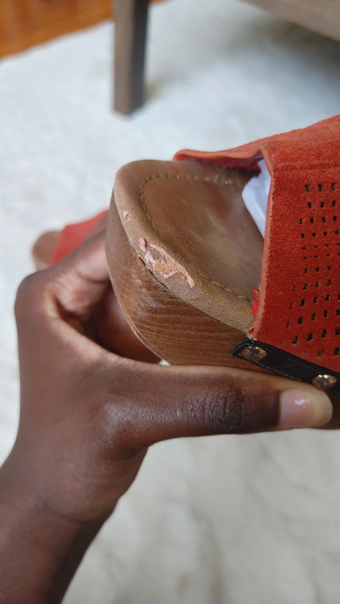 Mule plateforme en cuir daim - photo numéro 3