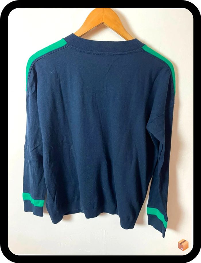Beau pull coton Tommy Hilfiger taille M marine et vert - photo numéro 4