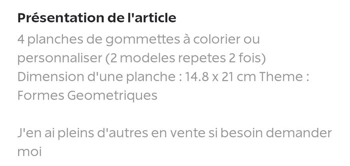 Lot de gomettes à colorier forme stickers - photo numéro 2