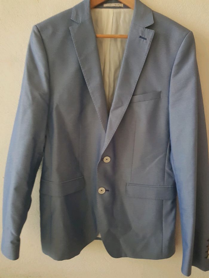 Veste de blazer Zara homme bleu - photo numéro 2