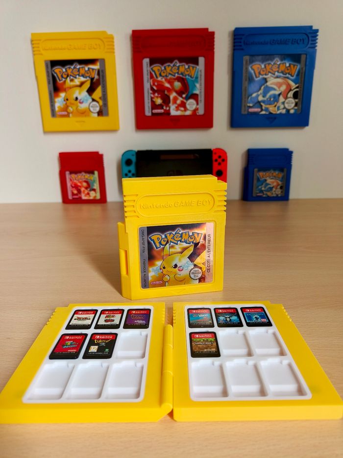 Boite de rangement pour jeux Nintendo switch, style cartouche gameboy pokémon