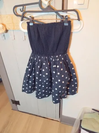 Robe bustier marine pois Hollister