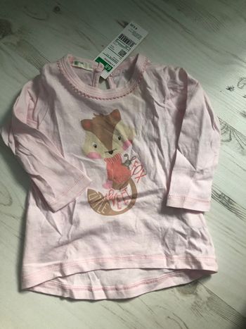 T shirt Benetton neuf coton bio 68 cm 6-9 mois