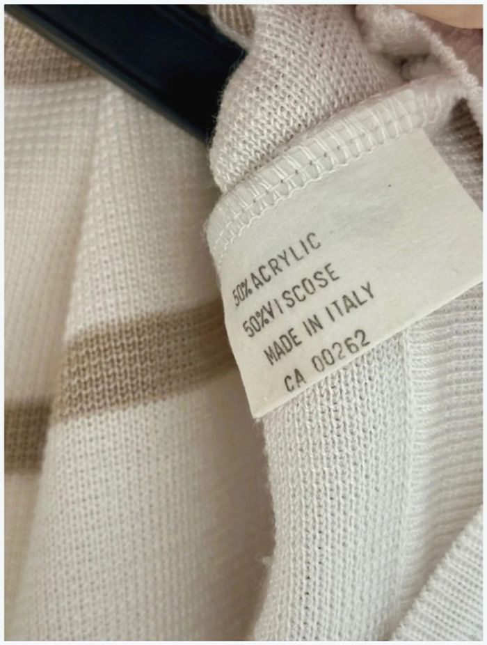 Haut Nina Ricci en maille blanc et beige taille XL - très bon état - photo numéro 7