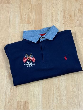 🔹 Polo Ralph Lauren USA – Col en jean – Taille L