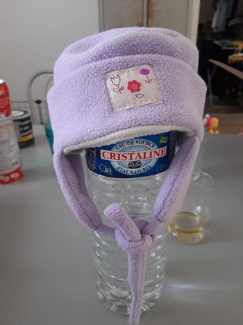 Bonnet naissance fille violine