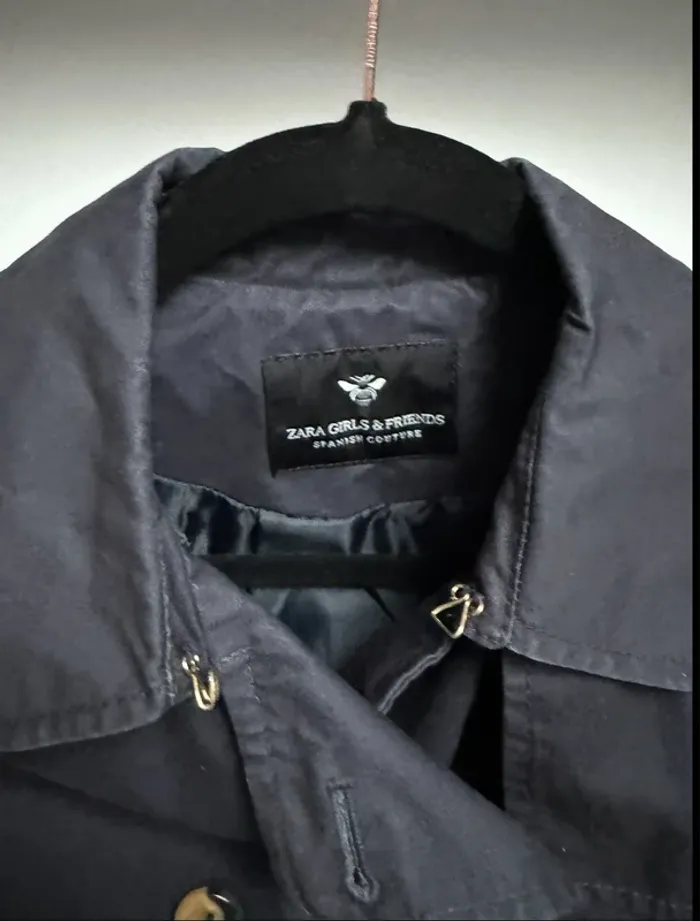 Trench bleu marine Zara fille 7/8 ans - photo numéro 3
