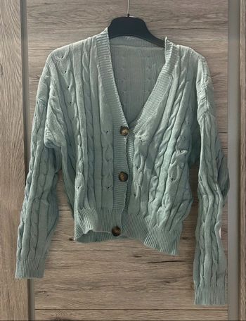 Pull gilet vert d’eau – Taille unique