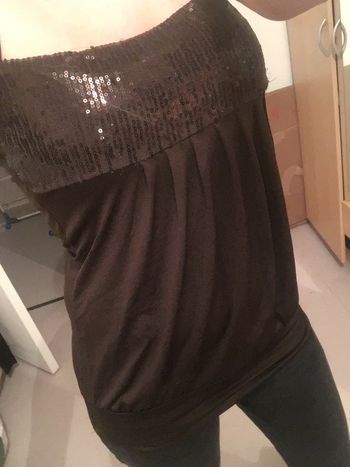 Haut pailleté marron