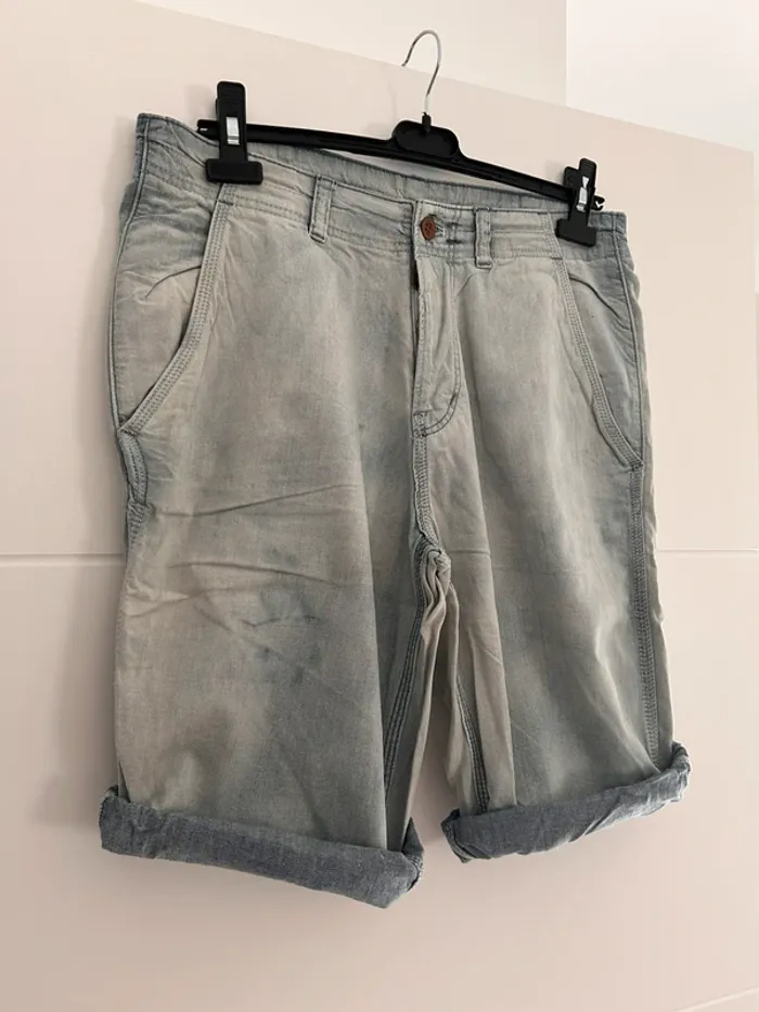 Bermuda short jean hm h&m denim poches Kort Pantaloncini di jeans Pantalones destroy corto hombre - photo numéro 3