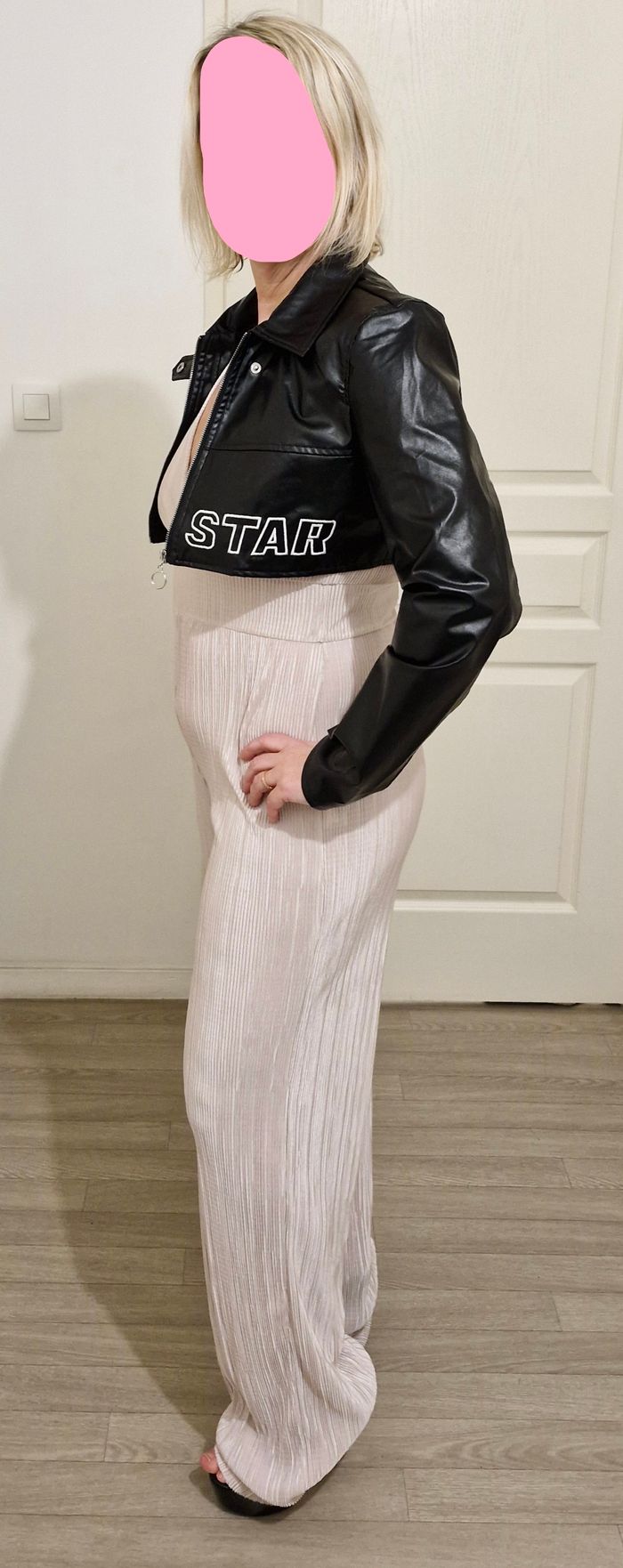 Mini veste style moto imitation cuir - photo numéro 4