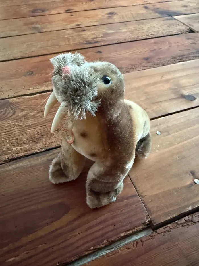 Peluche rigide très ancienne Morse Paddy Steiff 14cm collection vintage
