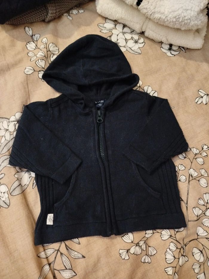 Gilet zippé bleu marine 3 mois - photo numéro 3