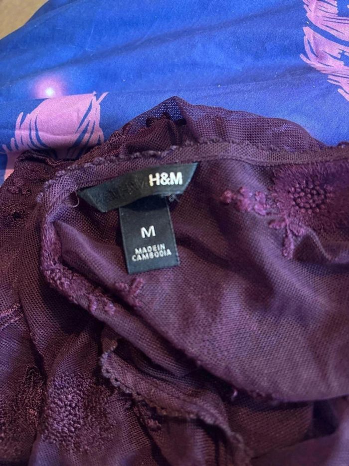 Blouse brodée transparente taille 38 marque h&m • - photo numéro 4