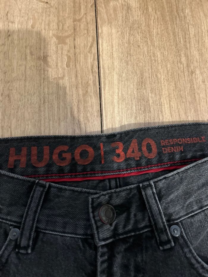 Jeans Hugo boss gris foncé loose tapered fit cropped W31 L32 - photo numéro 3