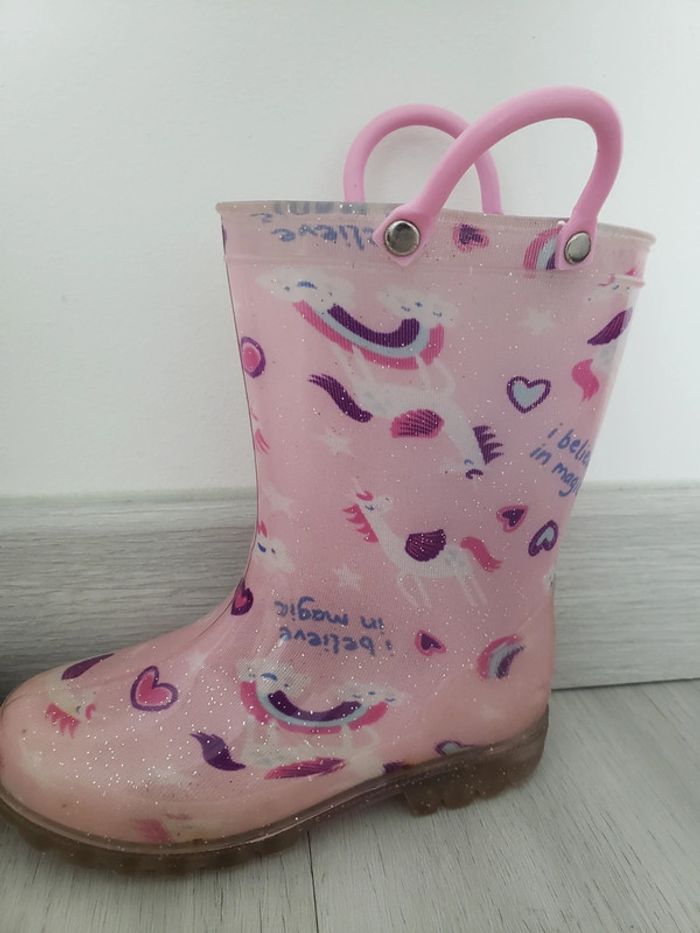 Bottes de pluie licorne lumineuse taille 26 - photo numéro 7