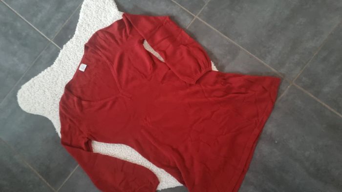 Robe camaïeu bordeaux ' rouge T3 40 42 parfait état - photo numéro 5