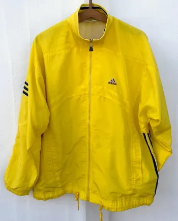 Adidas yellow vintage track jacket windbreaker Veste coupe-vent Mens Size L
