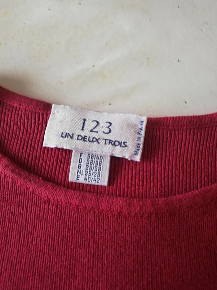 Top manches 3 /4 1.2.3 rouge. - photo numéro 6
