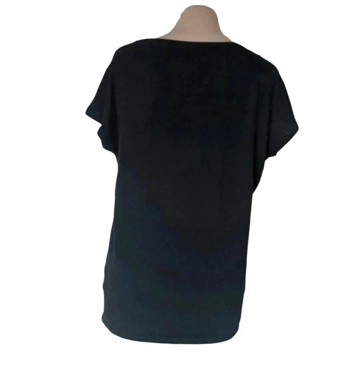 top blouse pull manche courte marque vintage dressing noir femme doré zèbre - photo numéro 2