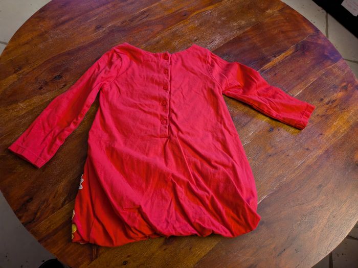 Jolie robe doublée rouge motifs lapins Dpam 24 mois - photo numéro 4