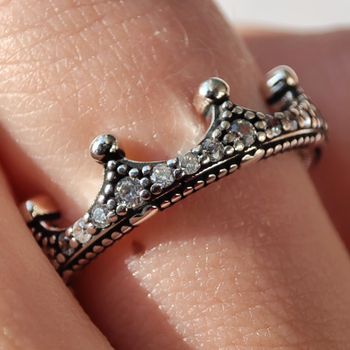 👑Bague couronne en argent sterling