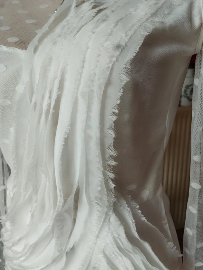 🌿Robe Satinée Dentelle Plumetis & Froufrous I'cona T34/36🌿 - photo numéro 8