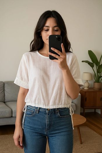 Top bohème chic Zara manches courtes - Taille XS