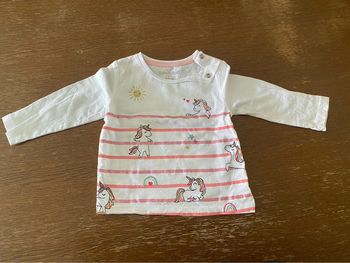 T-shirt blanc et rose licorne