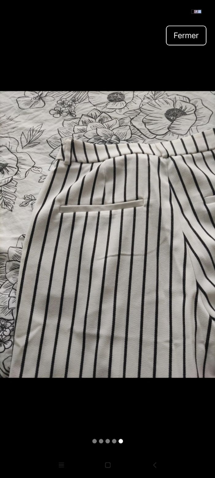 Pantalon rayé camaïeu taille haute 36. - photo numéro 5