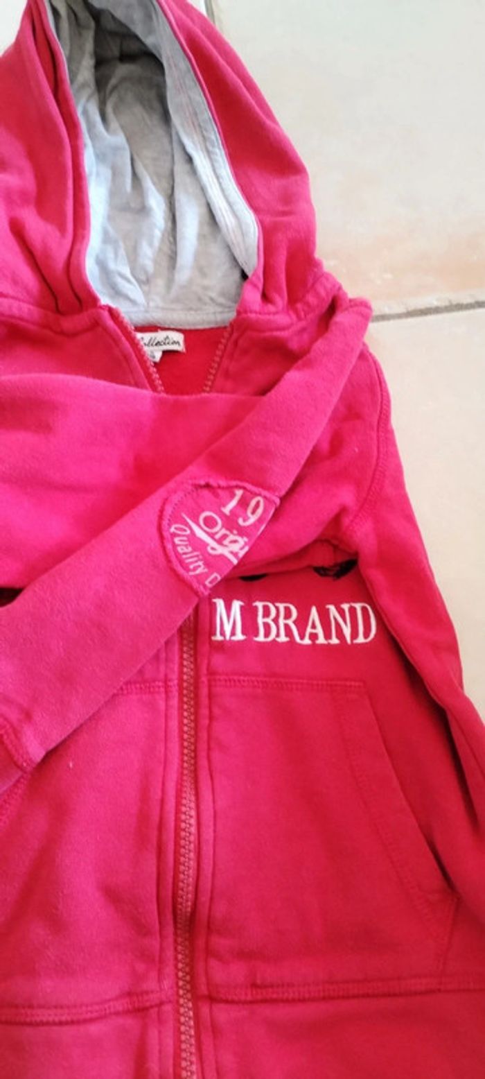 Veste sweat à capuche rouge - photo numéro 4