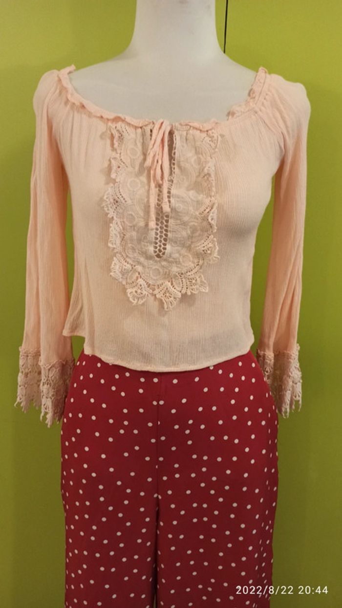 Blouses croc tops dentelles