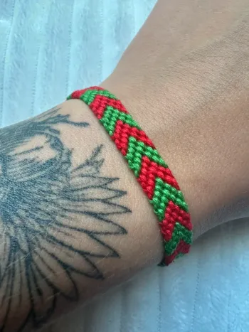 Bracelet brésilien rouge vert inspi drapeau Maroc