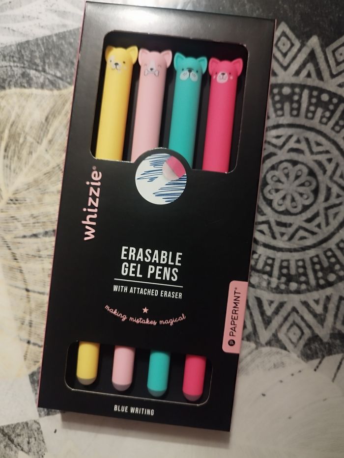 Lot stylos effaçables encre bleue - photo numéro 2