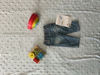 jean droit bleu taille élastique 6 mois orchestra