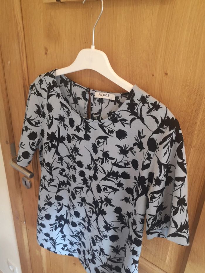 T-shirt Pieces en bleu clair et noir S - photo numéro 3