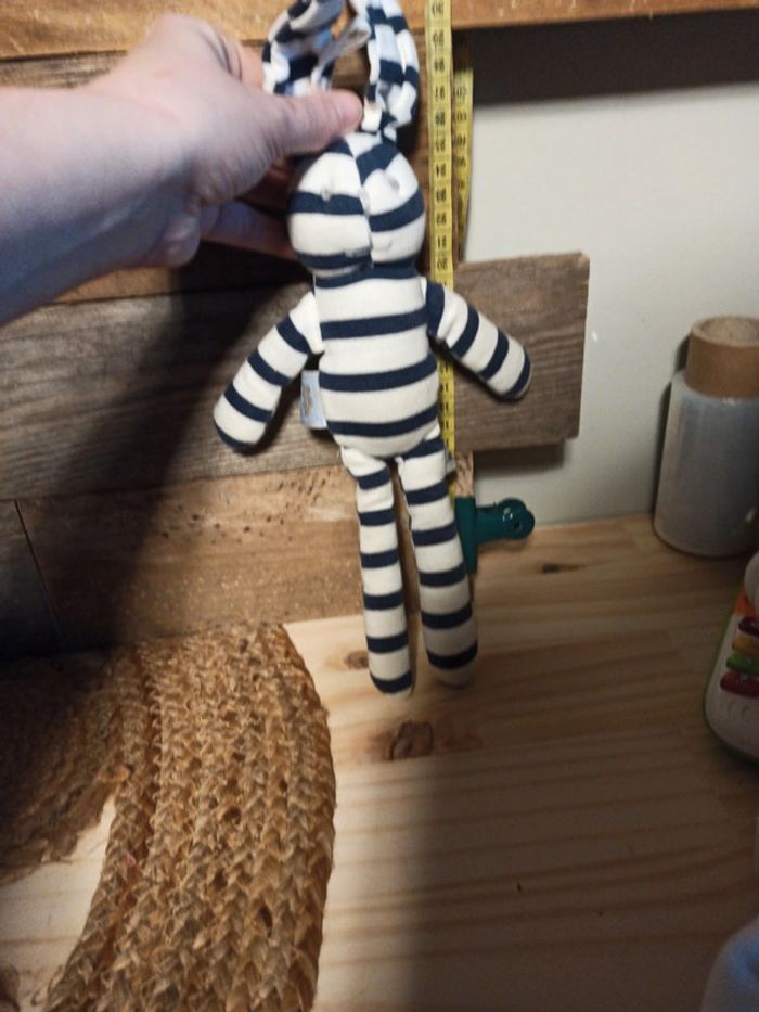 Doudou lapin bleu cadet rousselle tbe - photo numéro 6