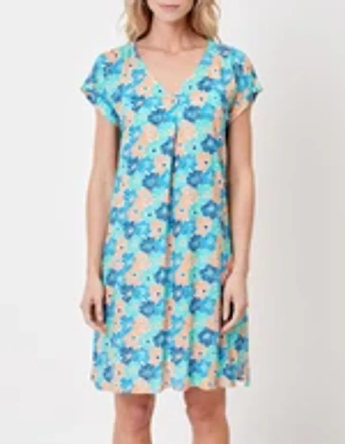 Robe fluide col V - taille 46 - motif GERONE - LA FIANCEE Robe fluide imprimée en viscose soyeuse L - photo numéro 2