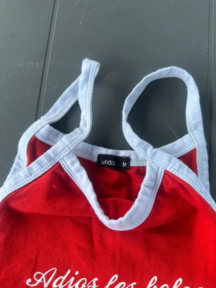 débardeur rouge et blanc - photo numéro 2