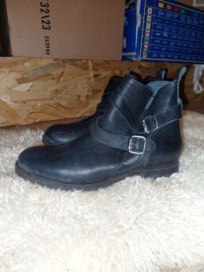 Bottines en cuir noir 41 - photo numéro 3